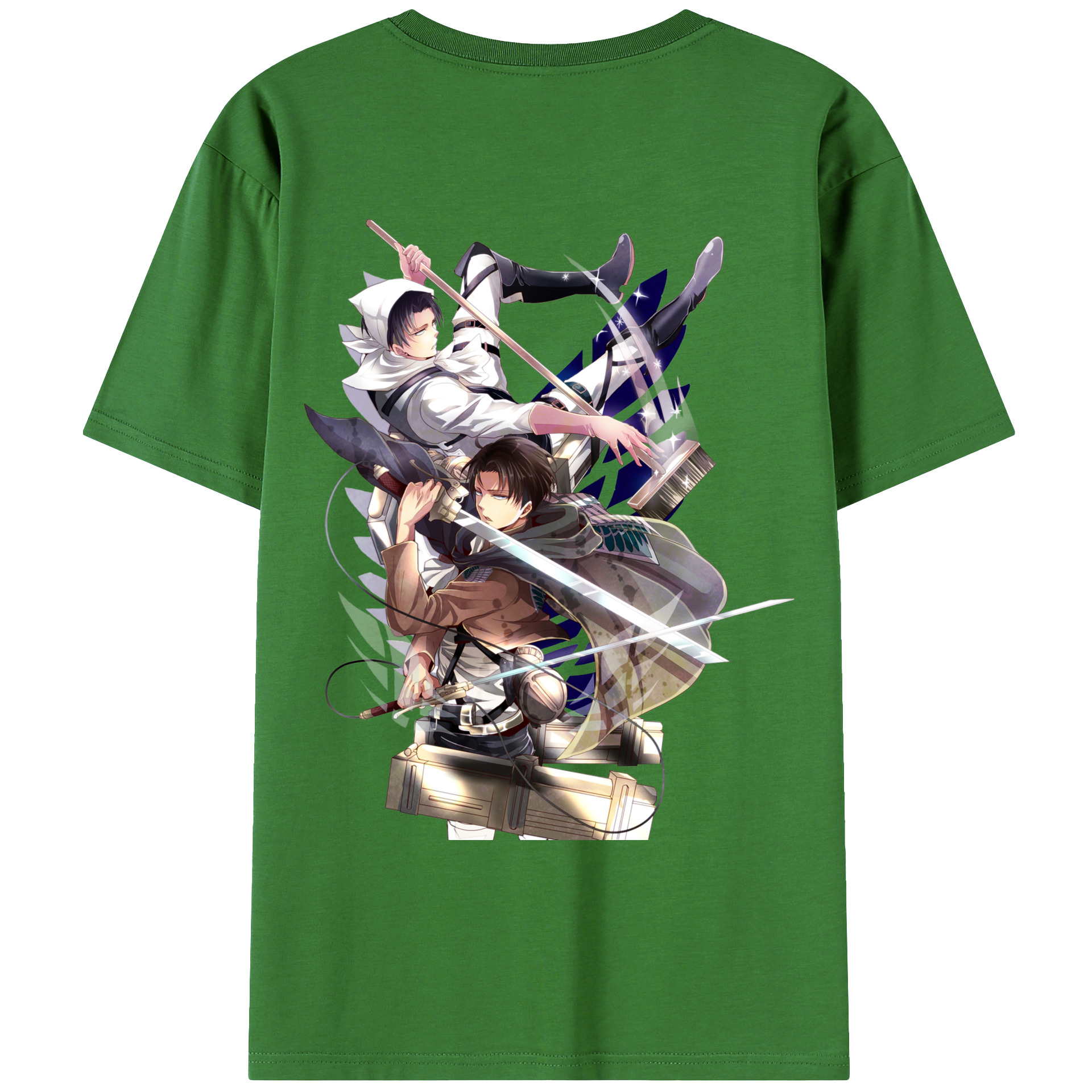 （画像用） 進撃の巨人 リヴァイ·アッカーマン Attack on Titan Levi Ackerman レディース半袖Tシャツ(バックプリント)